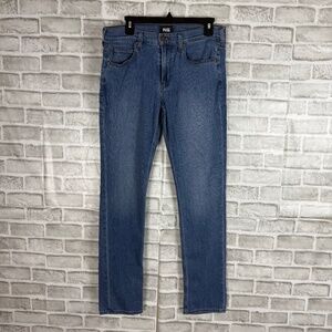 PAIGE Lennox Light Wash Denim Designer Stretch Slim Fit Jeans Mens 31 x 32 FLAWS